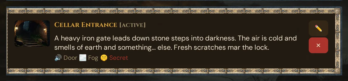 A scene card in the Prepare Scenes list