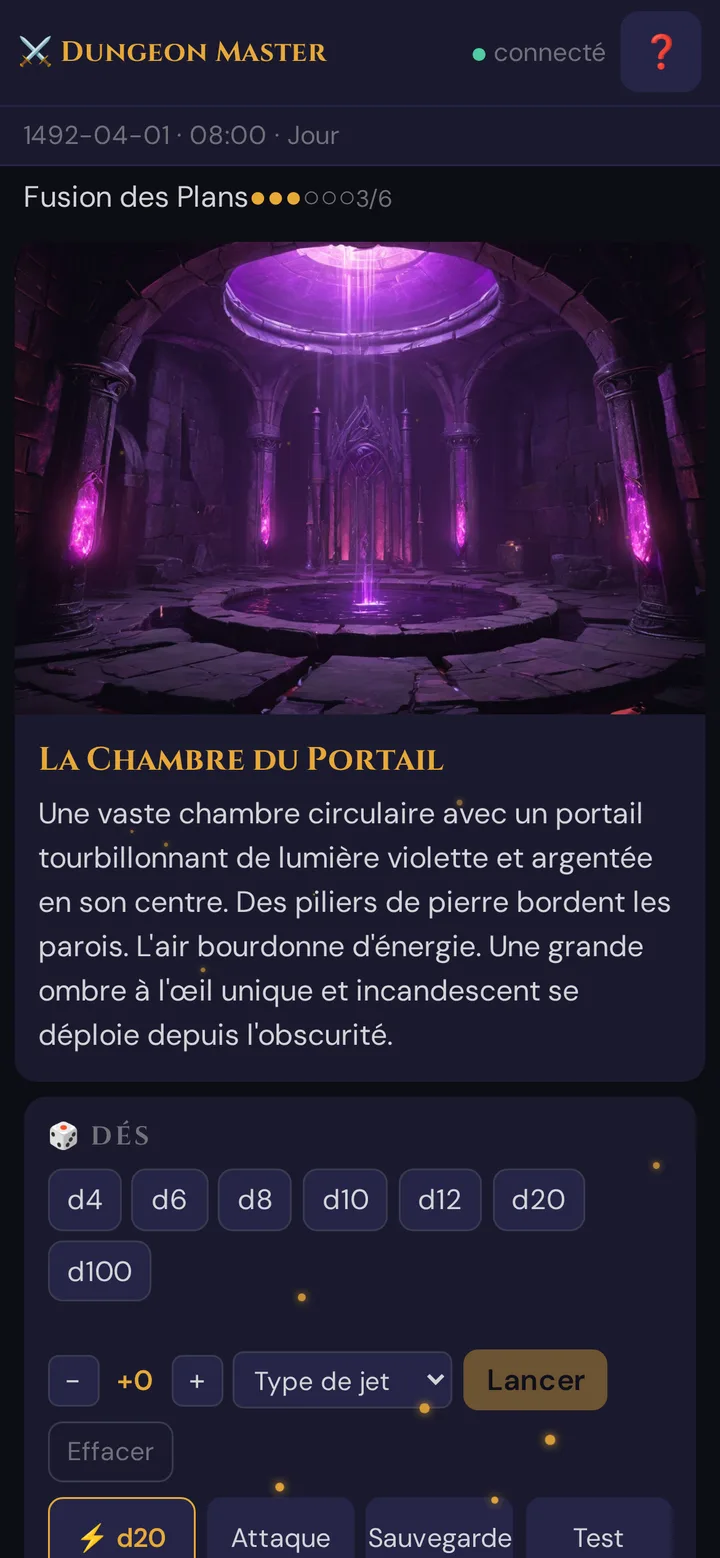 Une horloge de scène révélée sous l'heure en jeu sur le téléphone du joueur