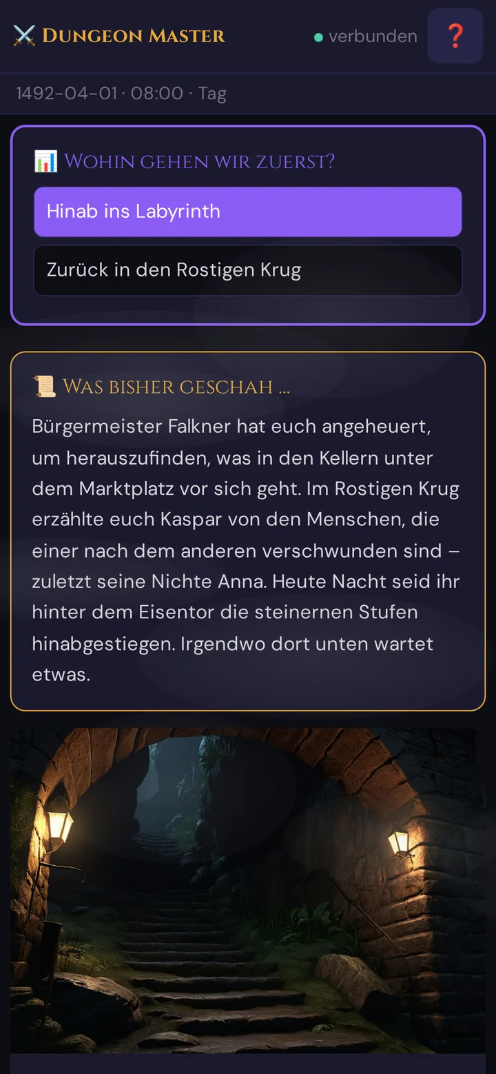 Eine Umfrage auf dem Spieler-Handy nach der Abstimmung