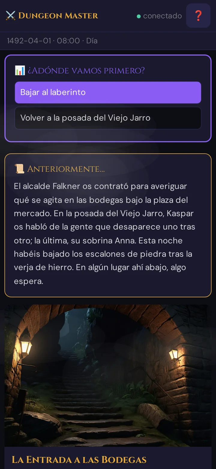 Una encuesta en el teléfono del jugador después de votar