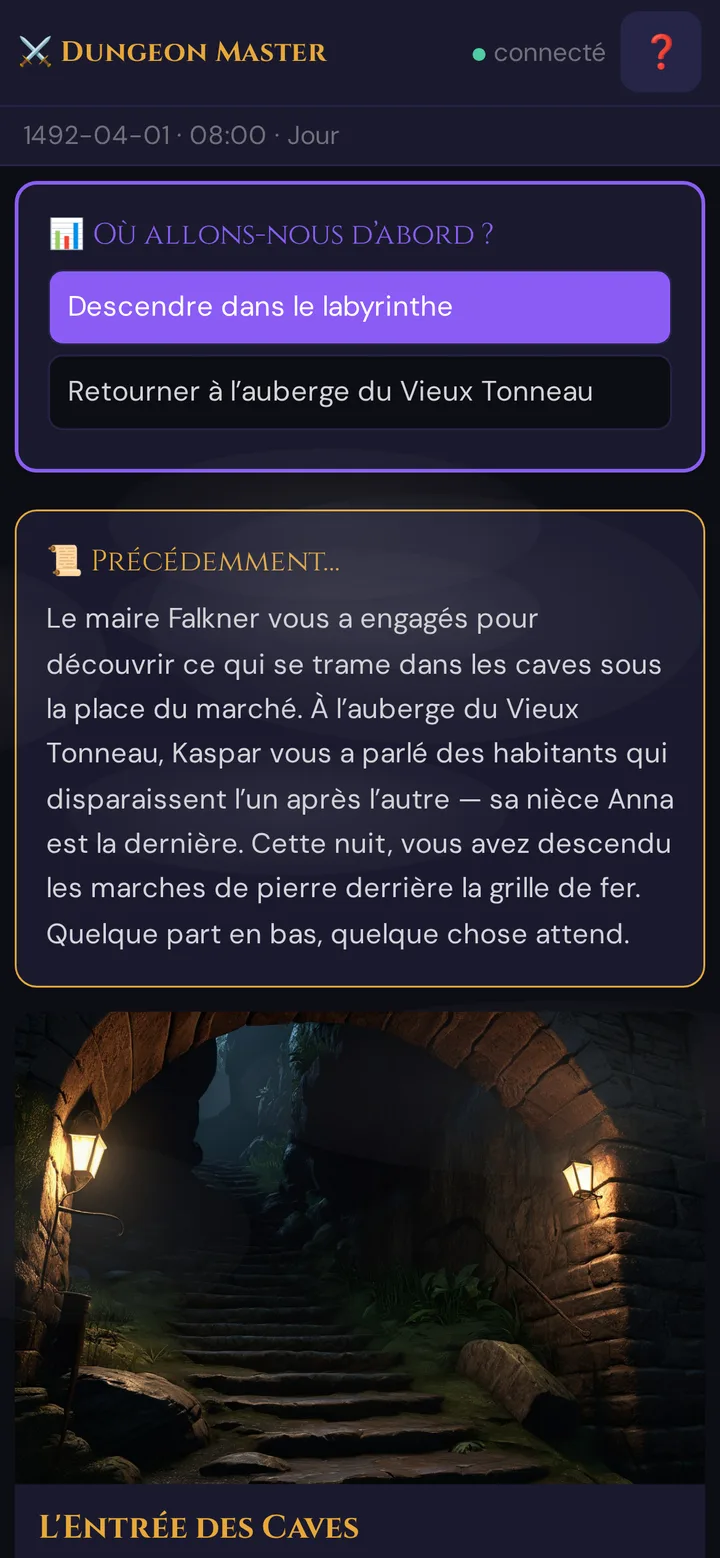 Un sondage sur le téléphone du joueur après le vote
