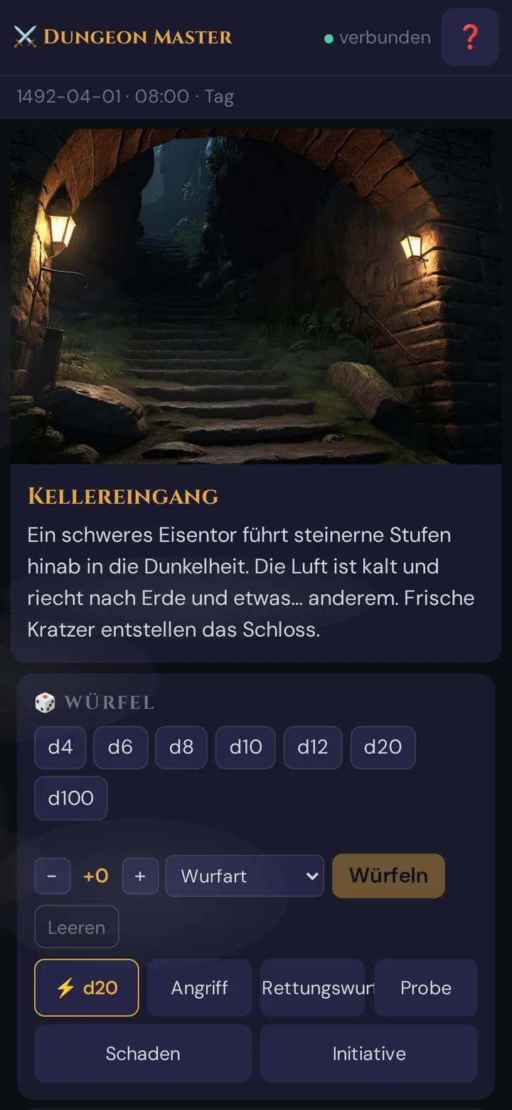 Eine gepushte Szene mit Nebel auf dem Spieler-Handy