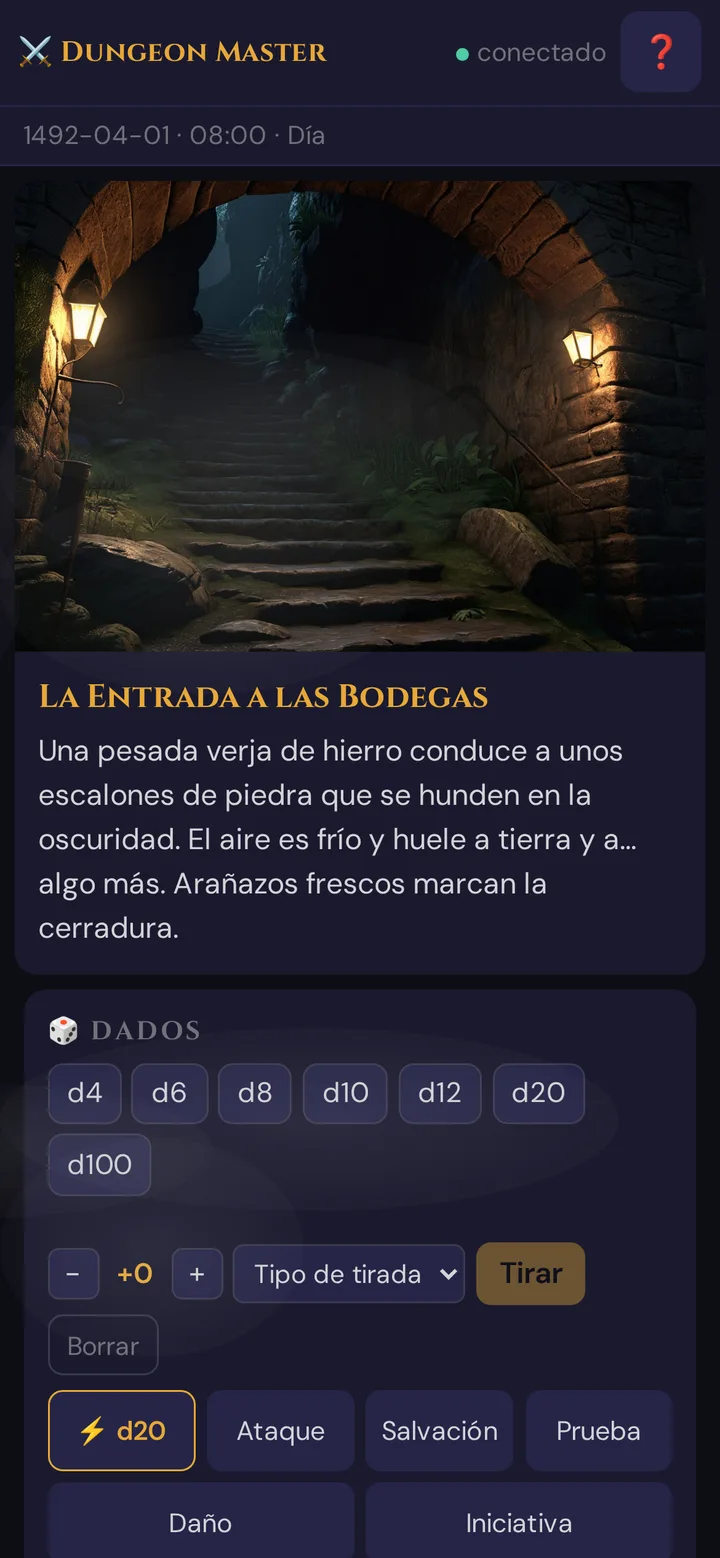 Una escena enviada con niebla en el teléfono del jugador