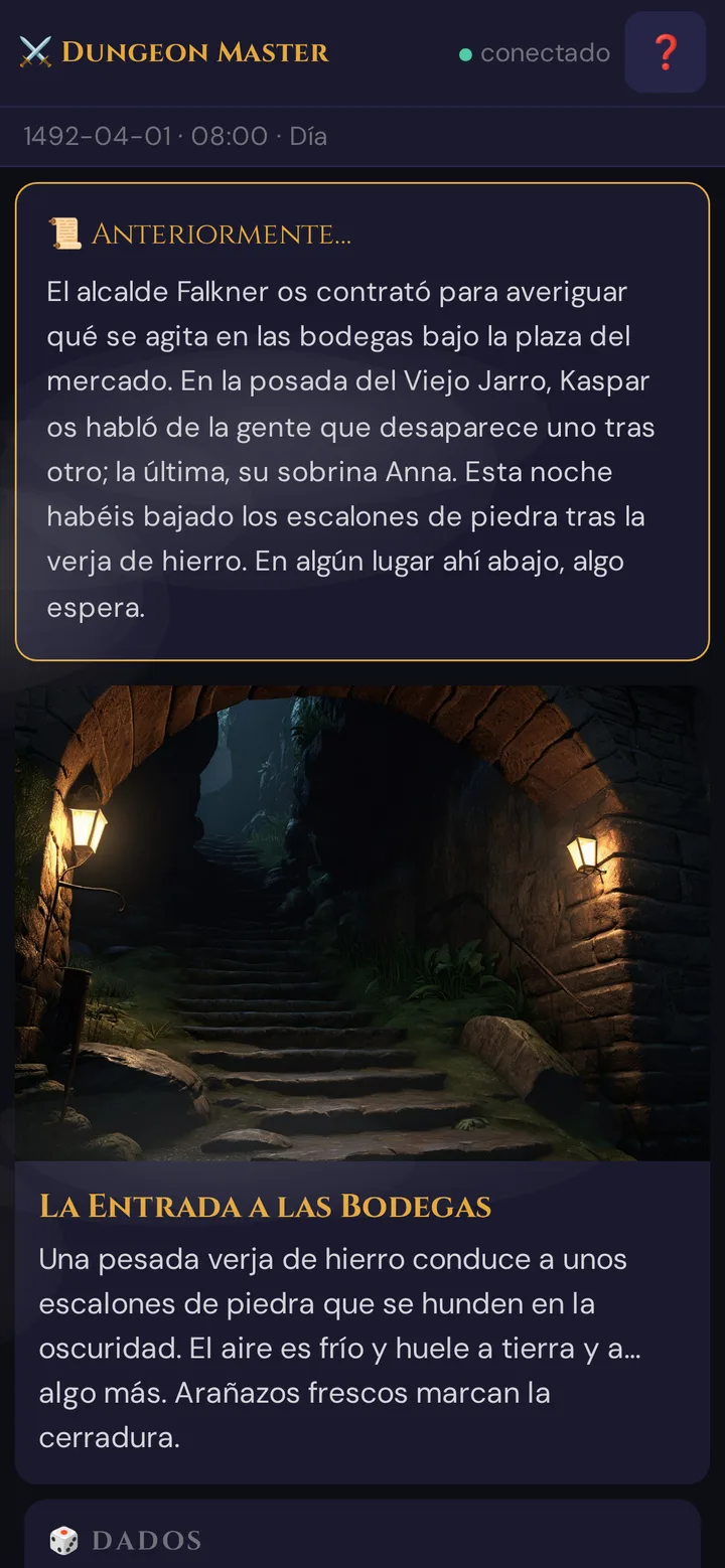 La tarjeta de resumen en el teléfono del jugador