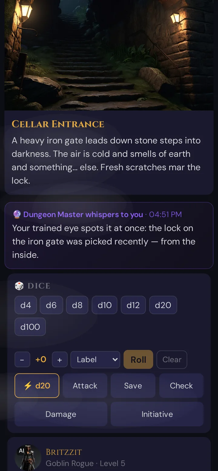 A whisper on the player's phone