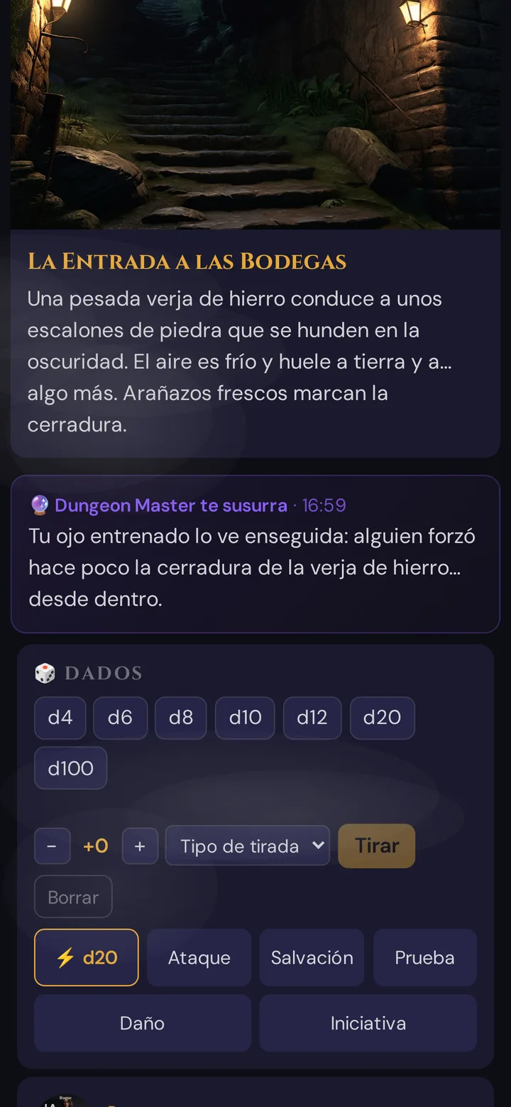 Un susurro en el teléfono del jugador